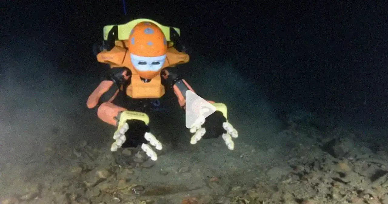 Terrifying Humanoid Diving Robot With 'Human' Sense of Touch Explores Shipwreck