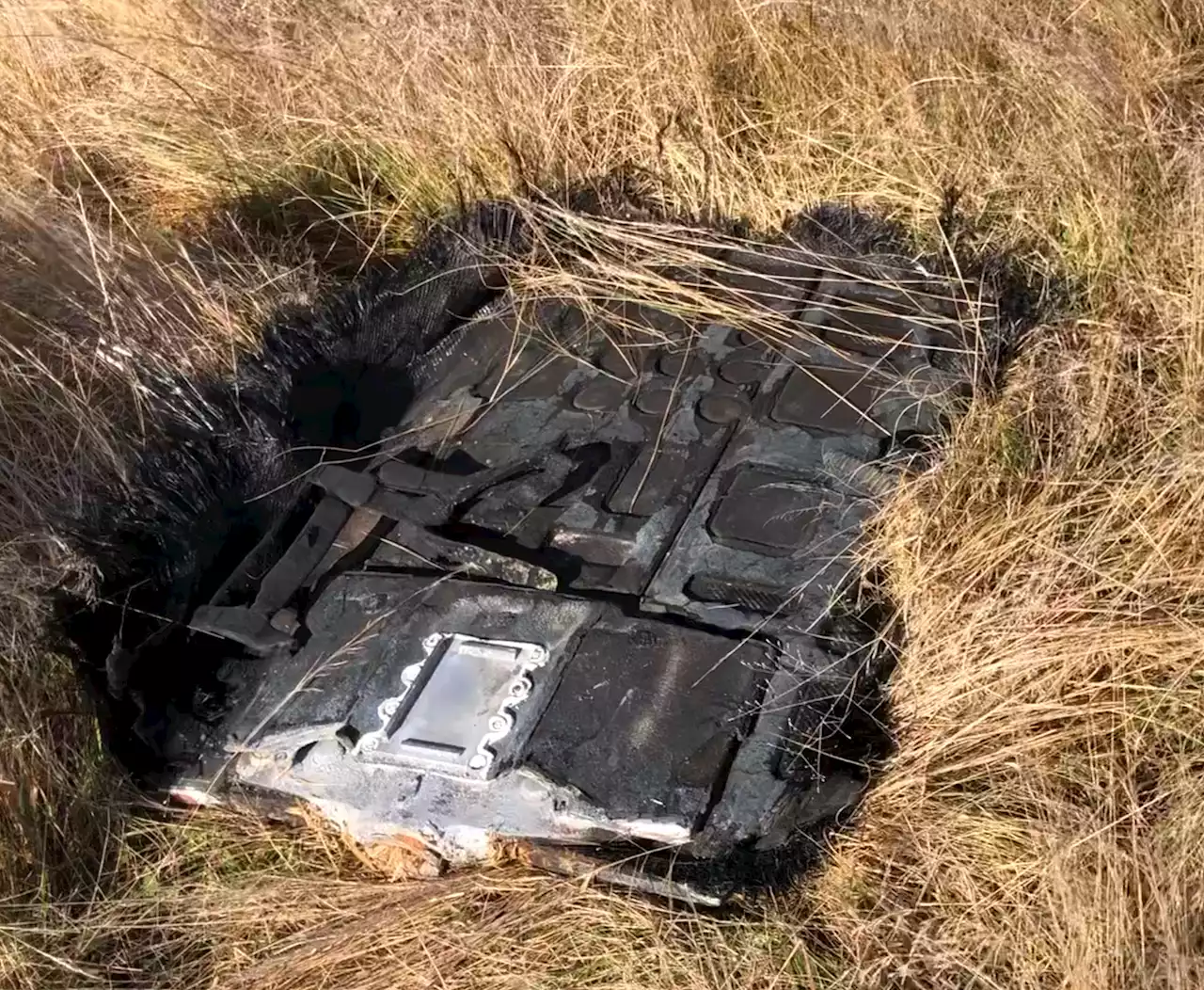 Photos Show Big Chunks of Suspected SpaceX Rocket That Landed on Sheep Farm