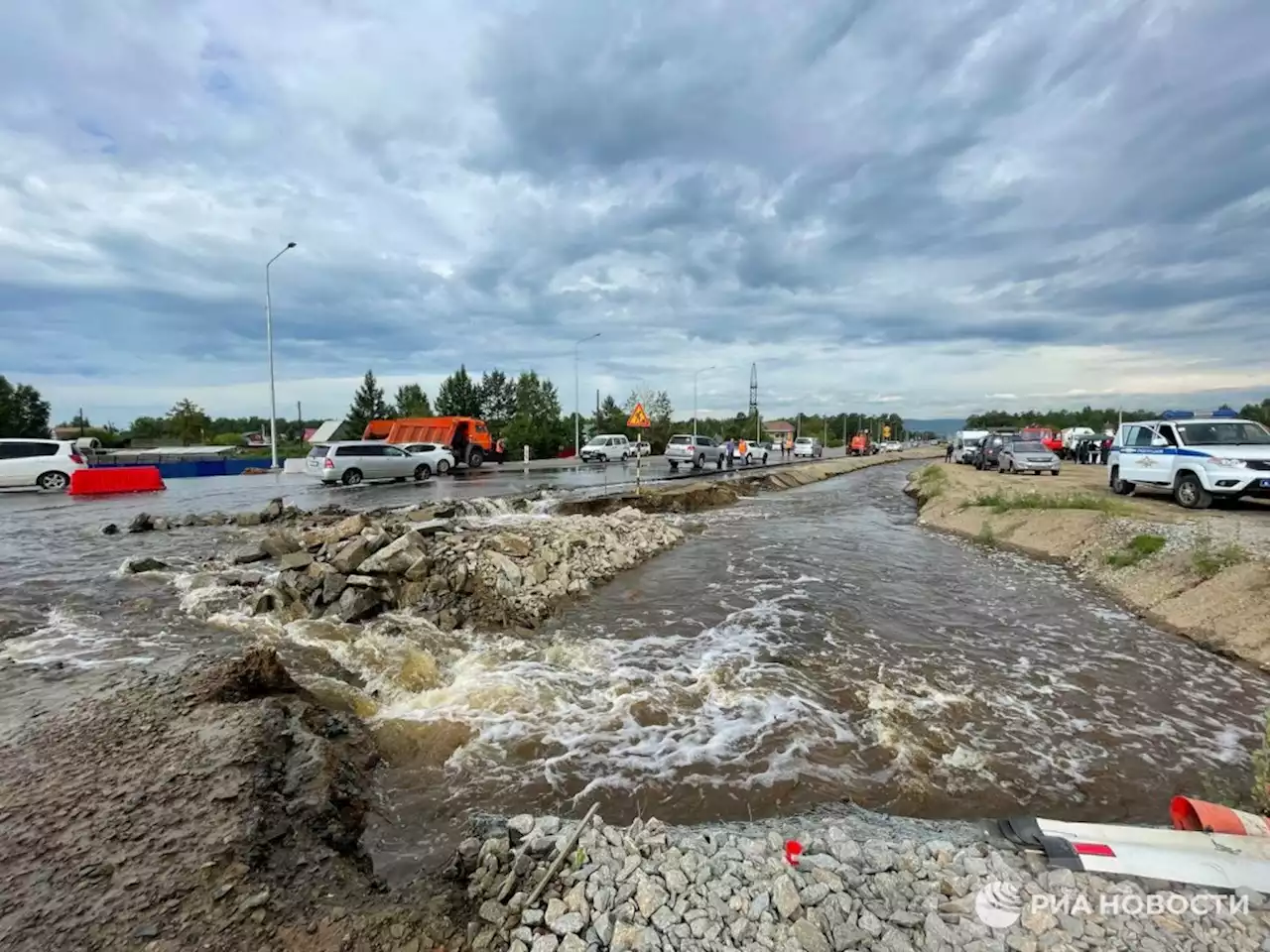 В Чите уровень реки за сутки упал на два метра