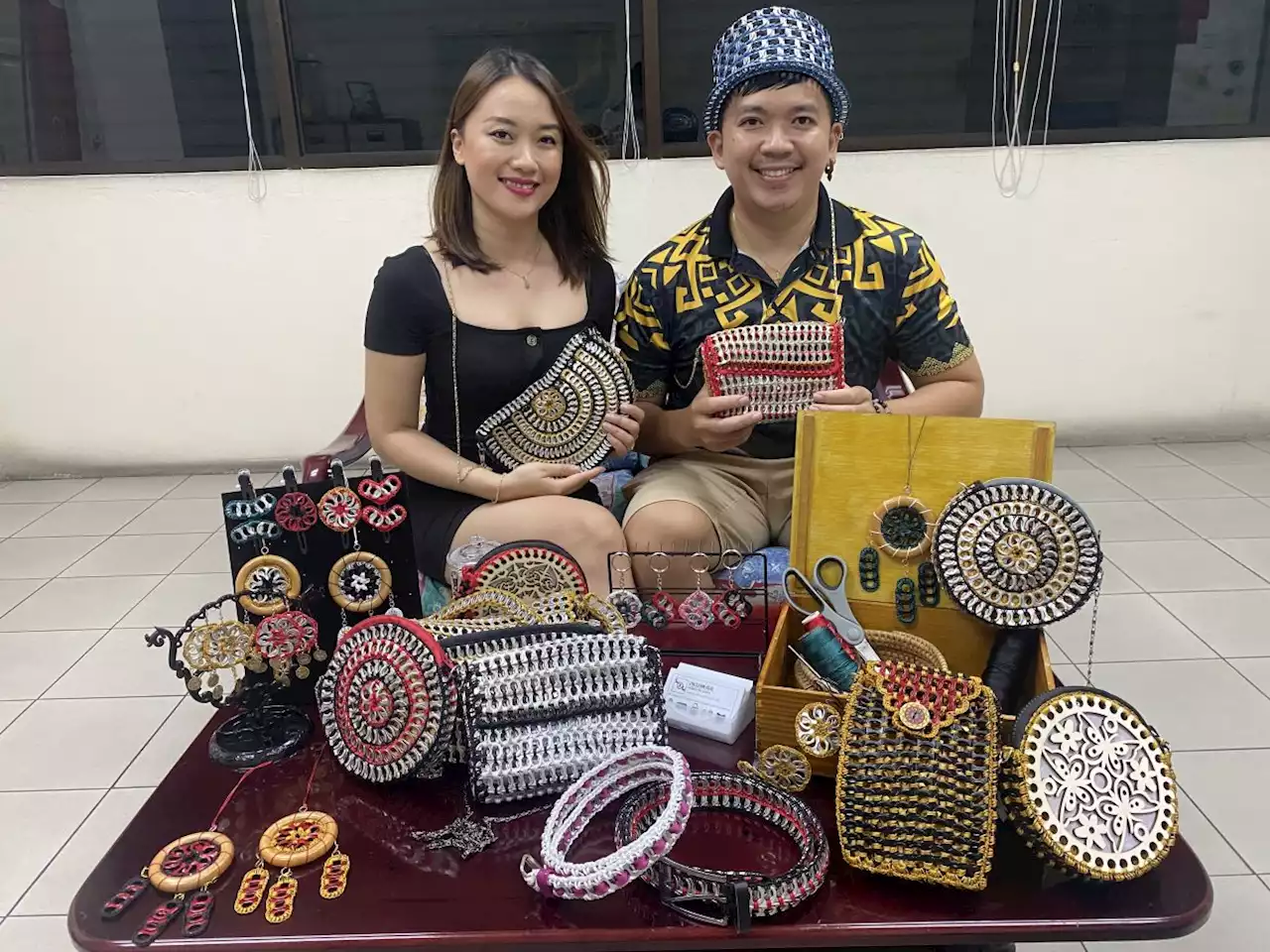 Couple strives to promote upcycled accessories from can caps