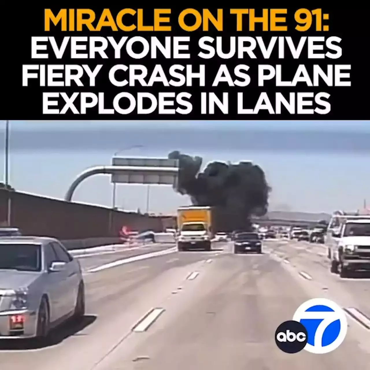 Plane Crashes Into Pickup Truck On 91 Freeway In Corona, Bursts Into ...