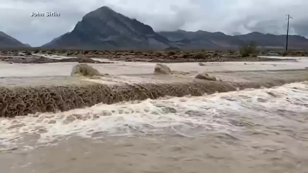 Death Valley route buried in floods, closed for another week