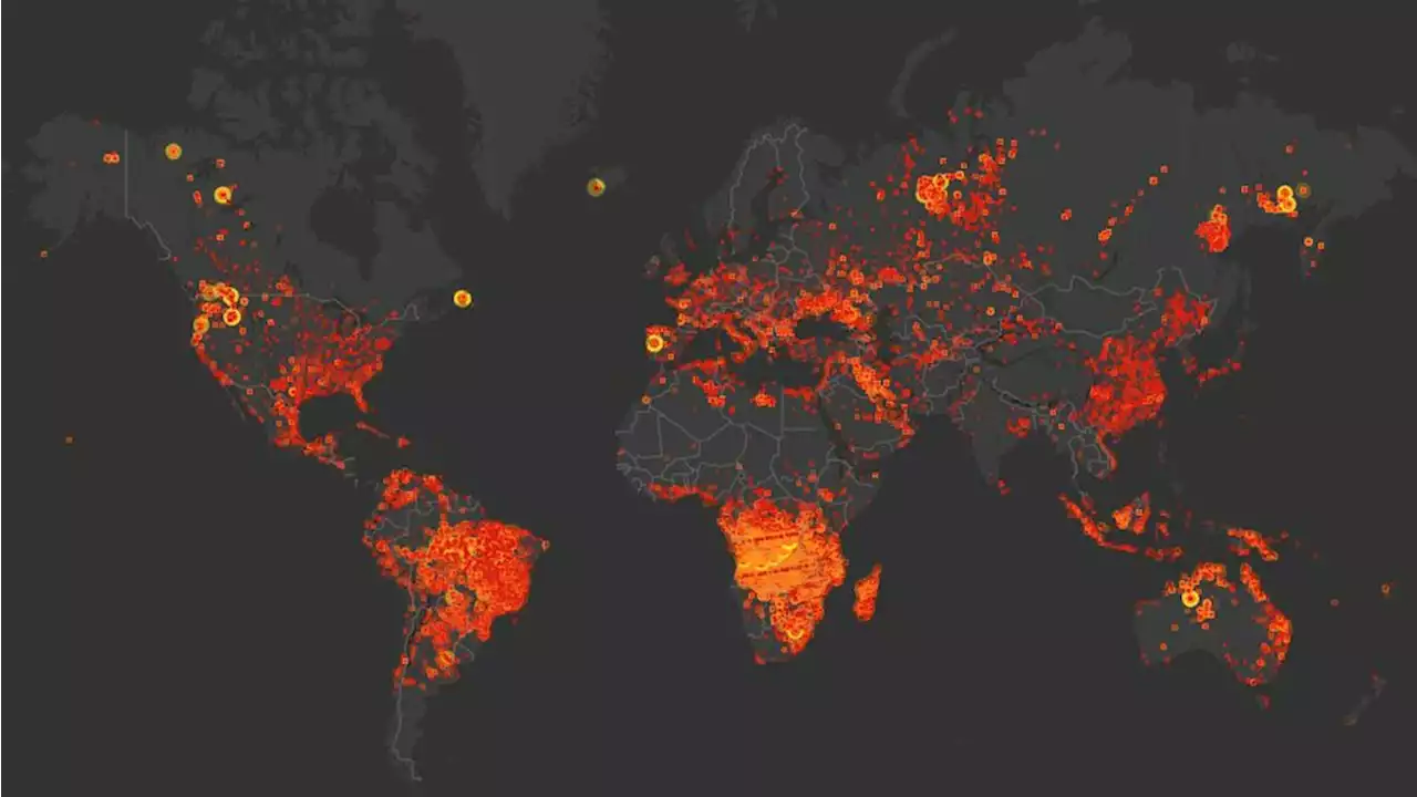 Tracking active wildfires around the world