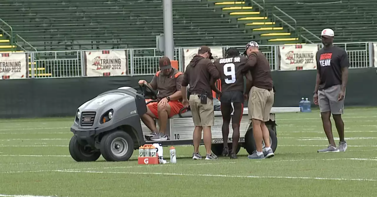 Browns WR Jakeem Grant carted off field after Achilles injury