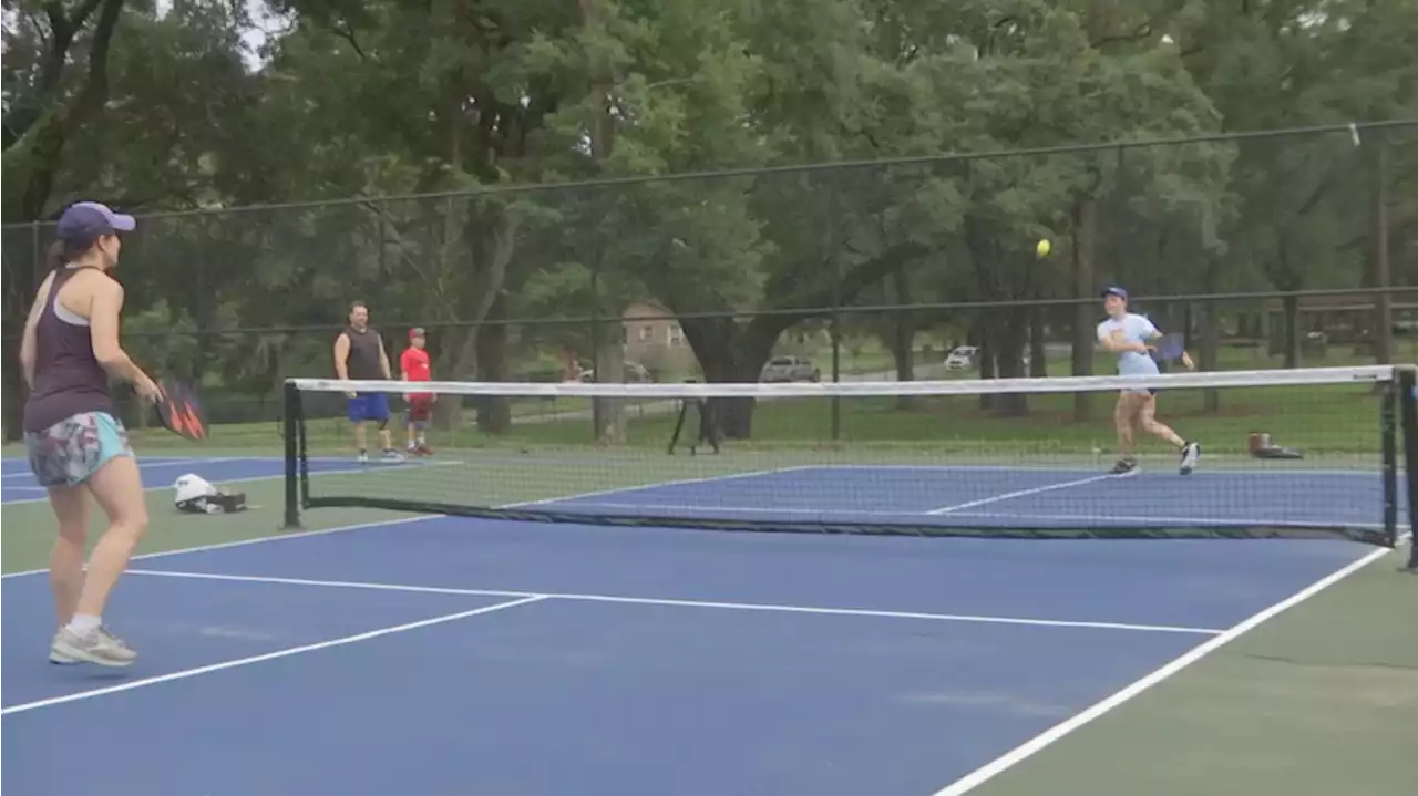 Having fun at the Pickleball court in Mobile