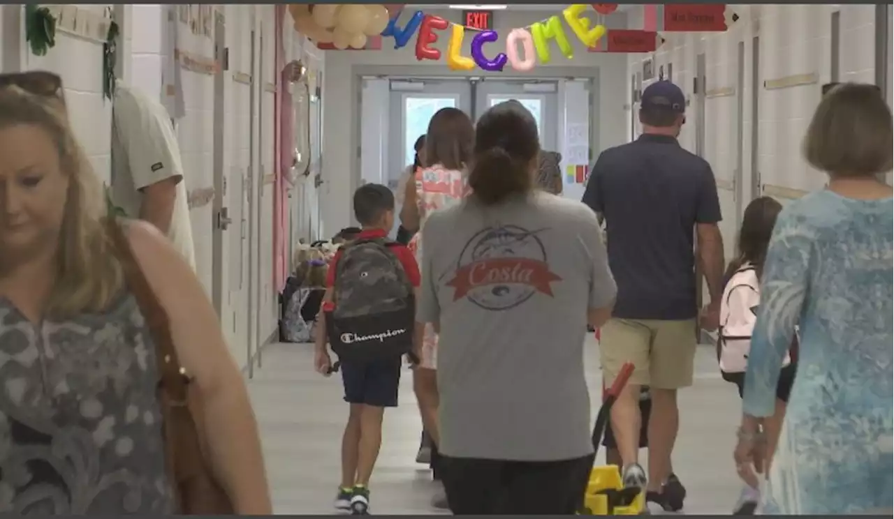 Stonebridge Elementary School students and parents kick off the school year at their new school