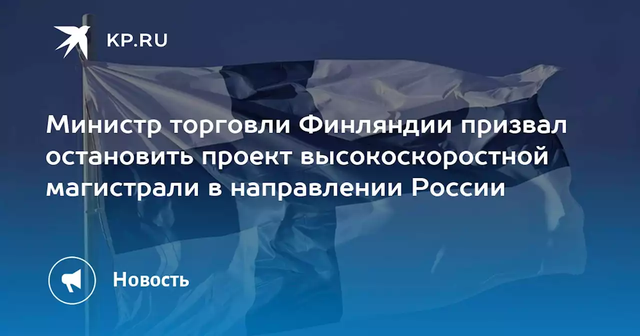 Министр торговли Финляндии призвал остановить проект высокоскоростной магистрали в направлении России