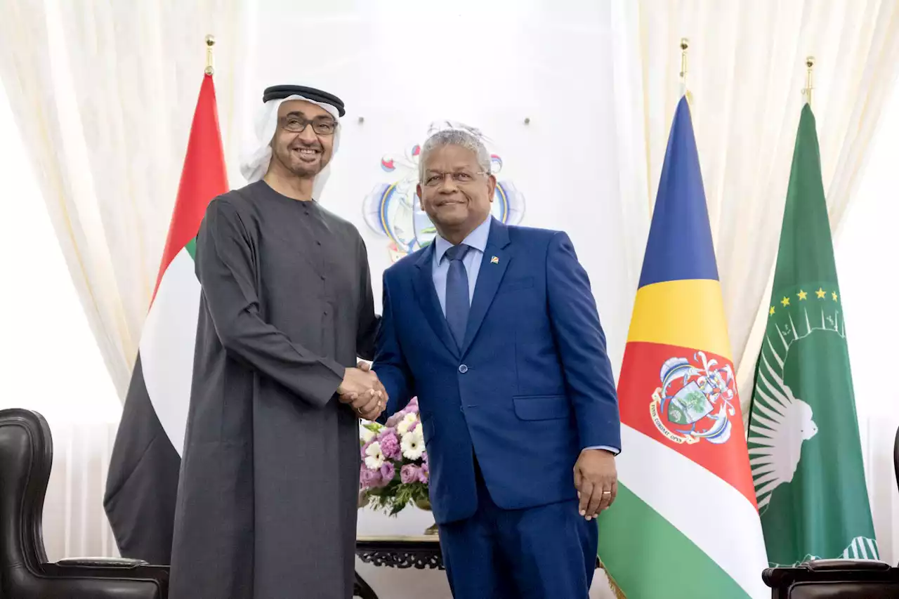 محمد بن زايد ورئيس سيشل يبحثان سبل تعزيز العلاقات الثنائية