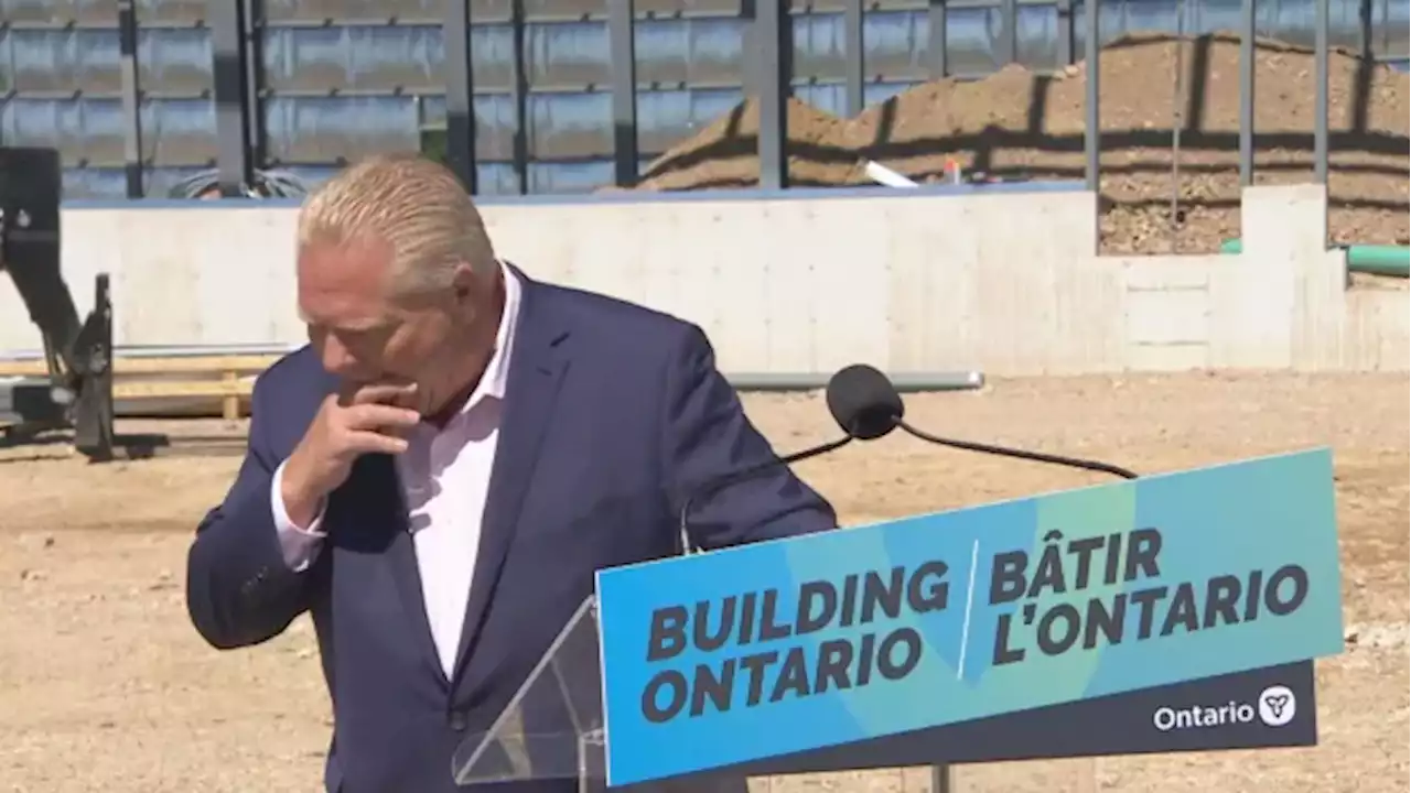 Doug Ford just swallowed a bee while talking about privatizing health care | CBC News