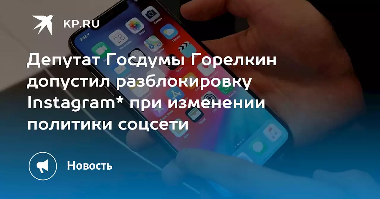 Депутат Госдумы Горелкин допустил разблокировку Instagram* при изменении политики соцсети