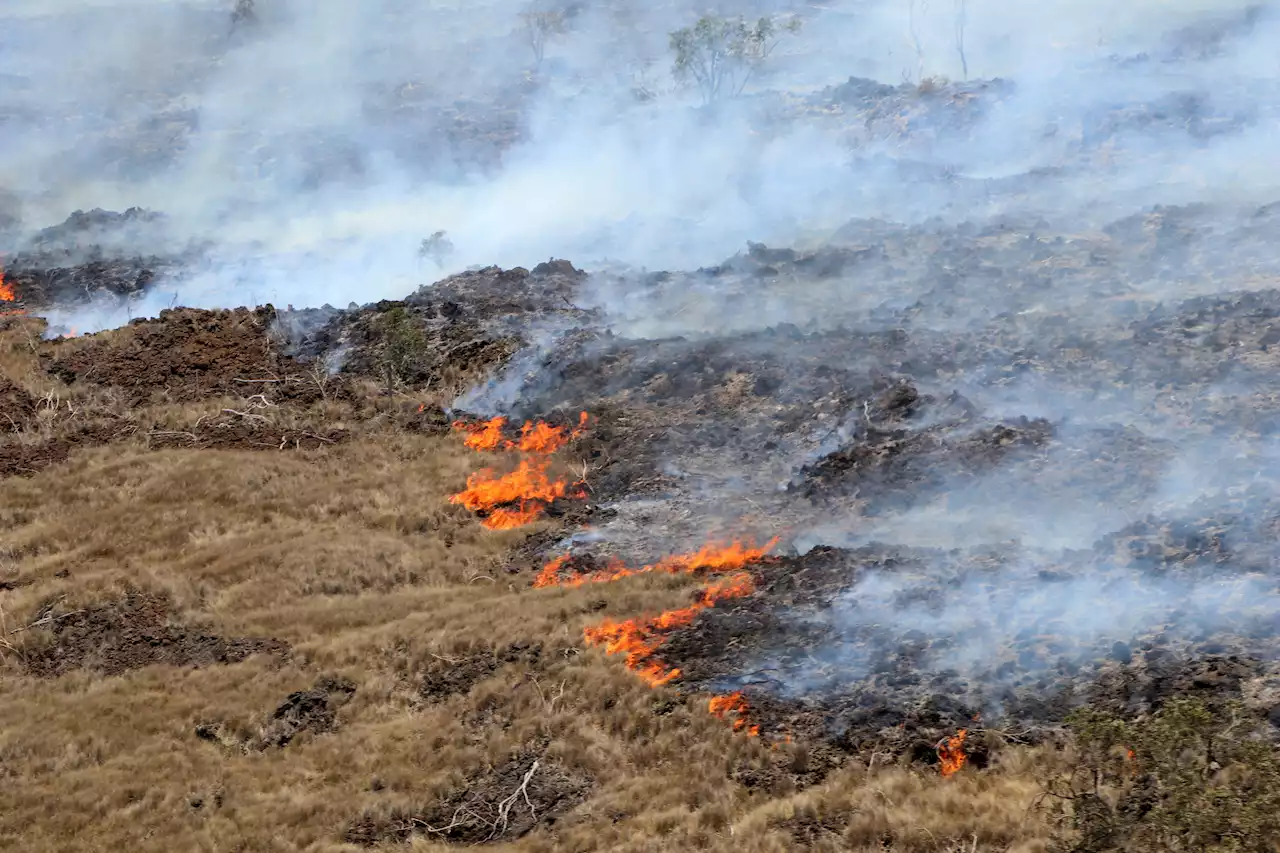 Large Wildfire Burning Amid Drought on Hawaii's Big Island