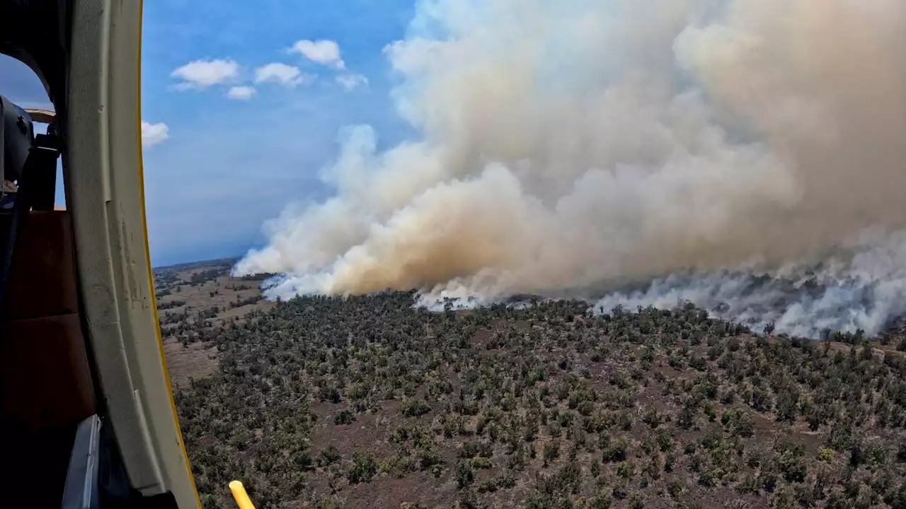 Large wildfire burning amid drought on Hawaii’s Big Island