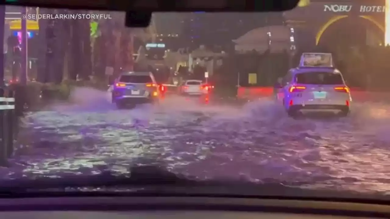 Rain pours into some Las Vegas casinos and floods streets in wettest monsoon season in decade