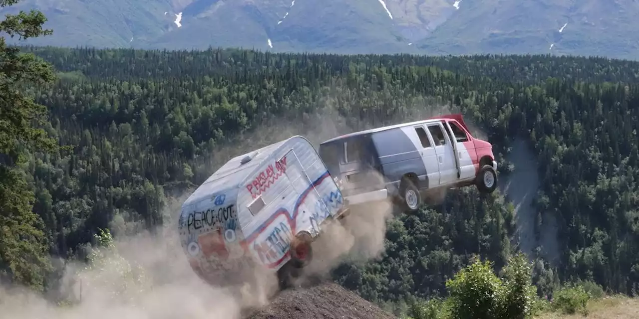 Watch the Fireworks as Alaska Town Hurls 13 Cars off a Cliff