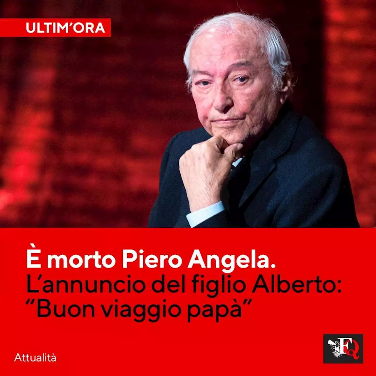 Morto Piero Angela, l'annuncio del figlio Alberto: 'Buon viaggio papà' - Il Fatto Quotidiano