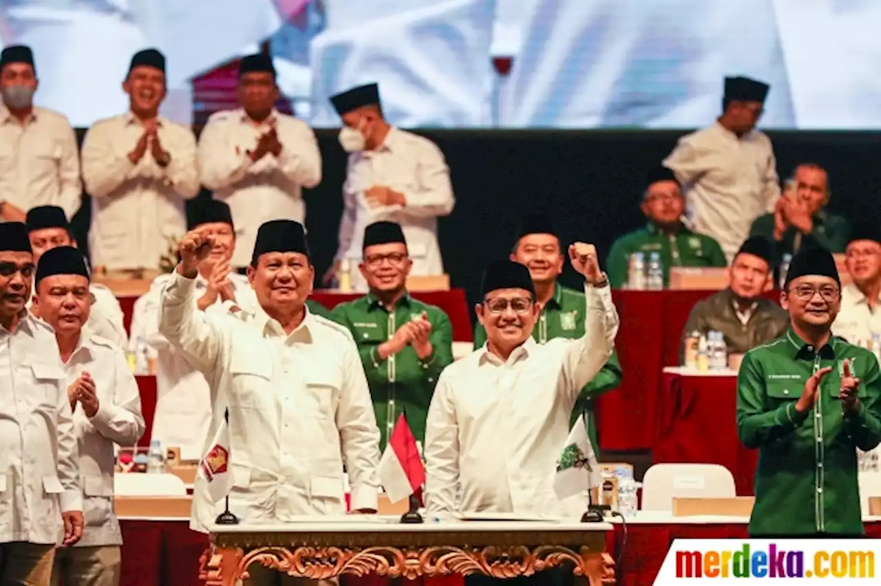 Foto : Semringah Prabowo dan Cak Imin Deklarasikan Koalisi Gerindra-PKB | merdeka.com