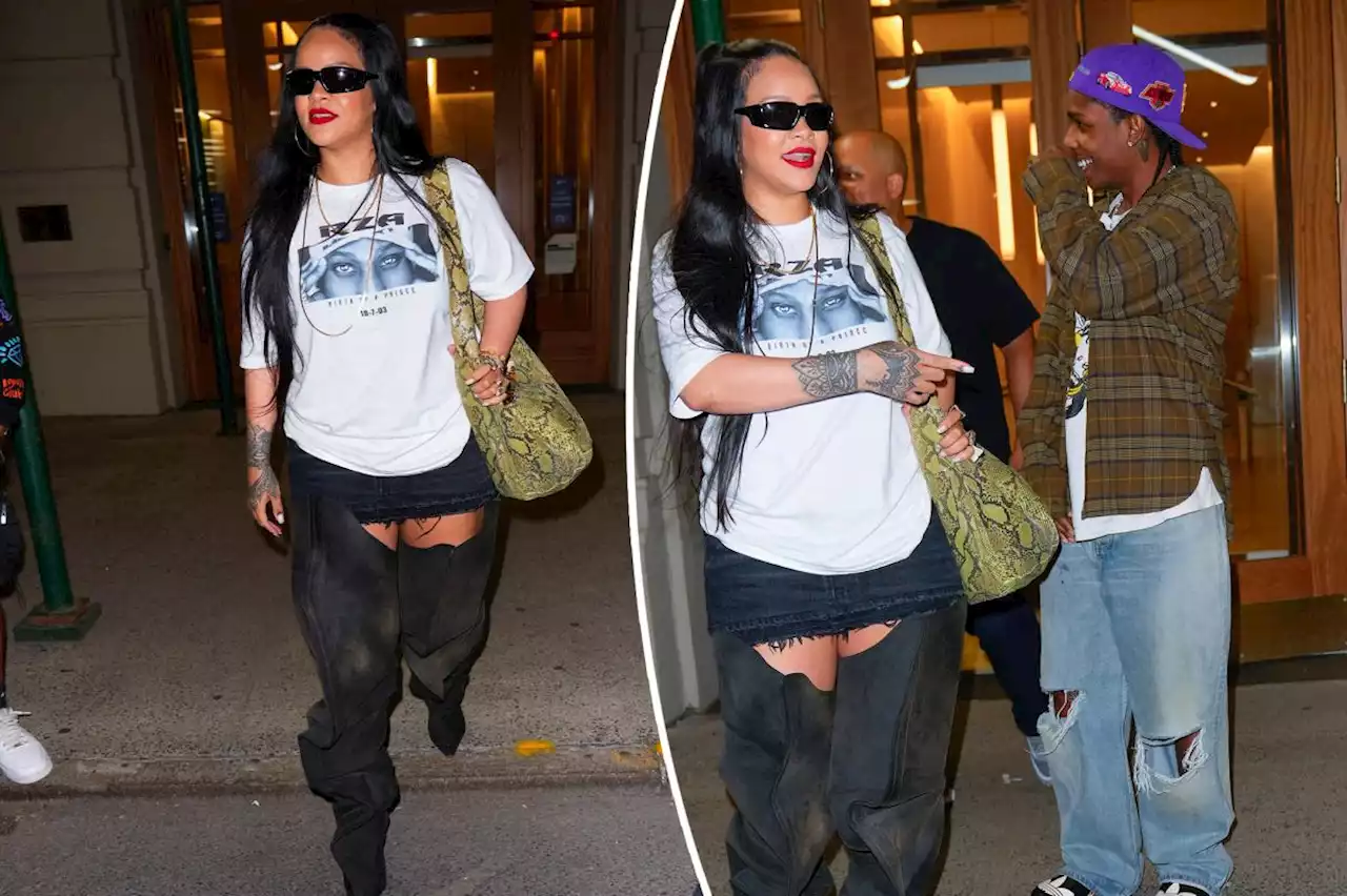 Rihanna’s thigh-high boots could’ve passed for pants during latest date night