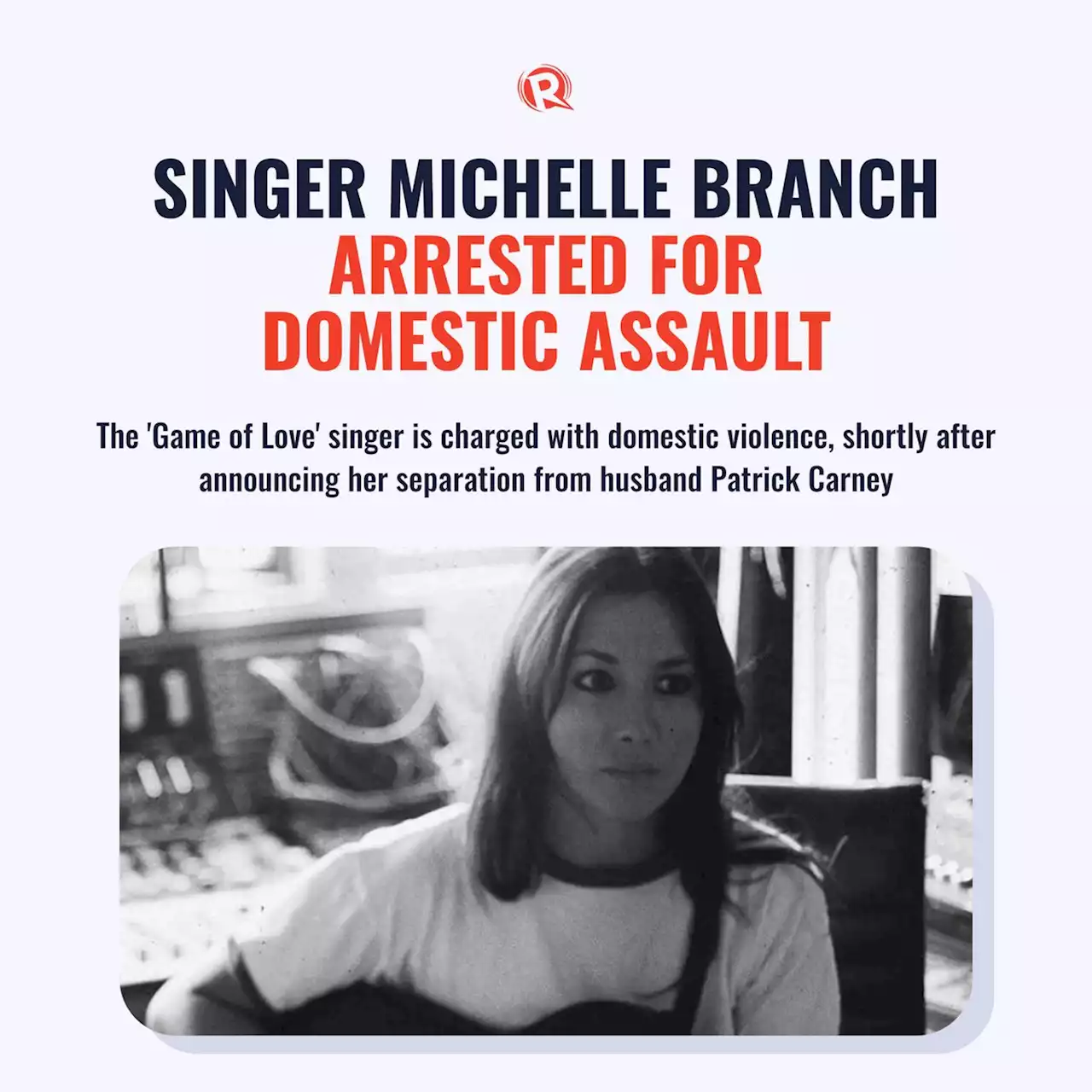 Singer Michelle Branch arrested for domestic assault