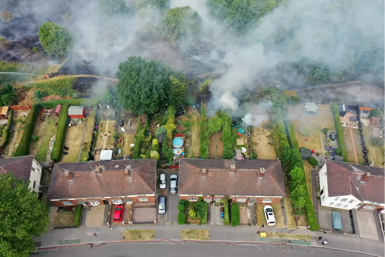 Heatwave has led to '500% increase' in wildfires in some areas, fire service says