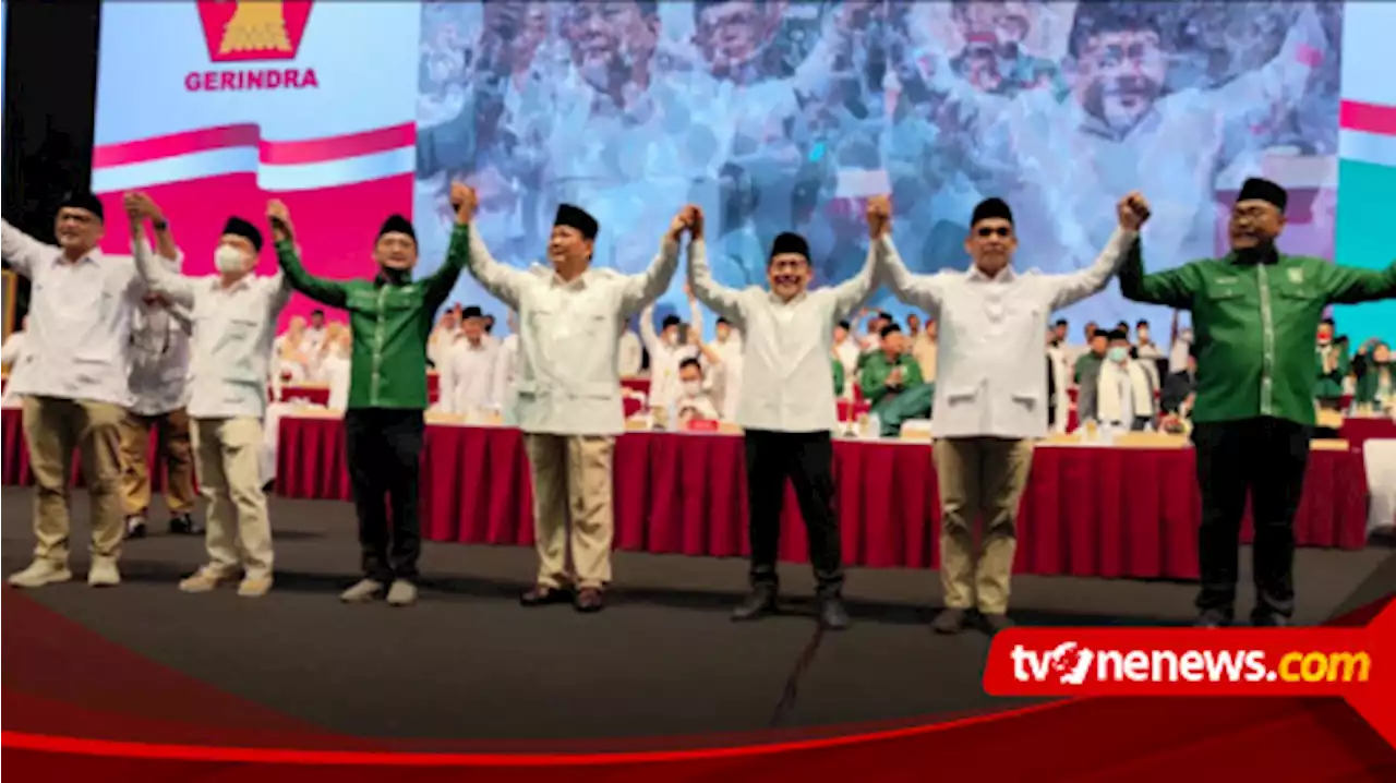 Mesranya Prabowo dan Cak Imin di Rapimnas Partai Gerindra: Gandengan Tangan