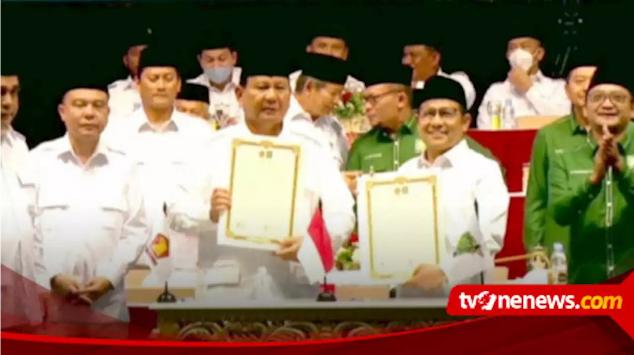 Prabowo dan Cak Imin Deklarasikan Koalisi Gerindra dan PKB di Pilpres 2024