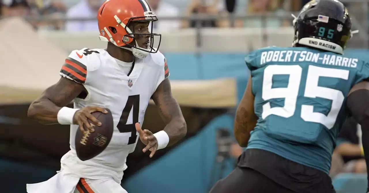 Watson apologies, then struggles in Browns preseason debut