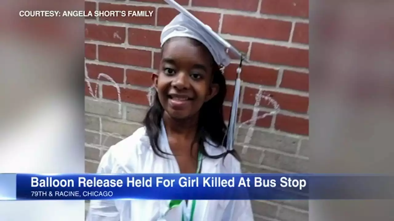 Balloon release, tribute held for 14-year-old girl killed at CTA bus stop on way to dad's house