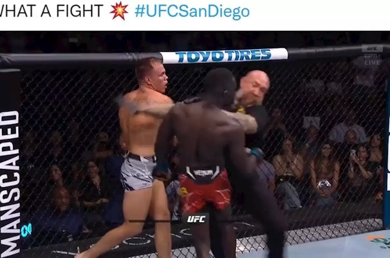 Ngeri! Momen Wasit Selamat dari Pukulan Nyasar dalam Duel Sangar di UFC San Diego - Bolasport.com