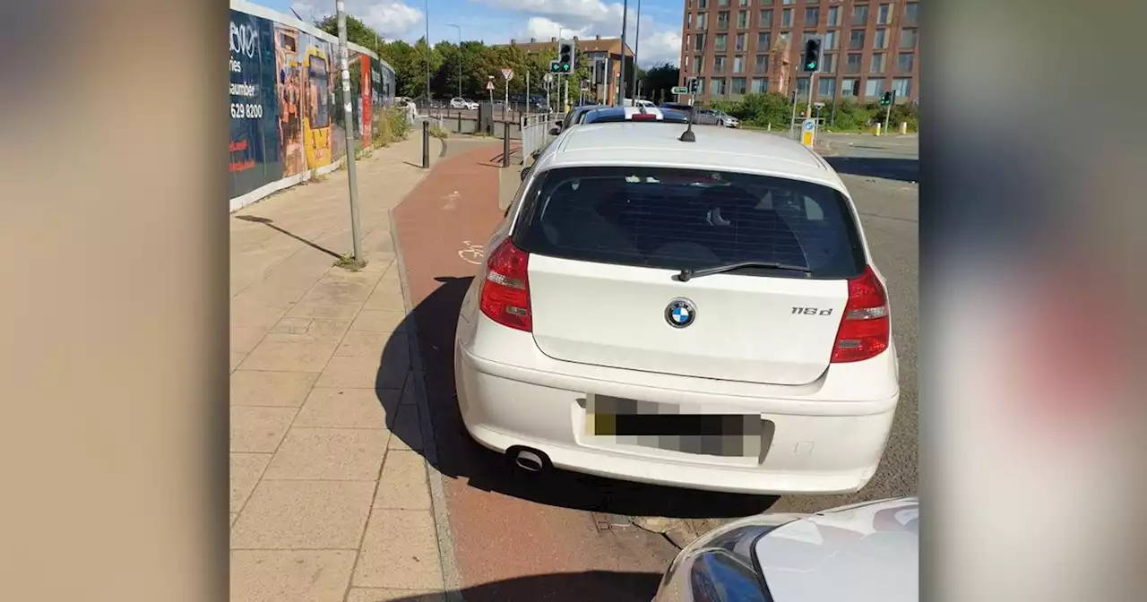 Anger at 'ignorant' drivers blocking cycle lane near city centre