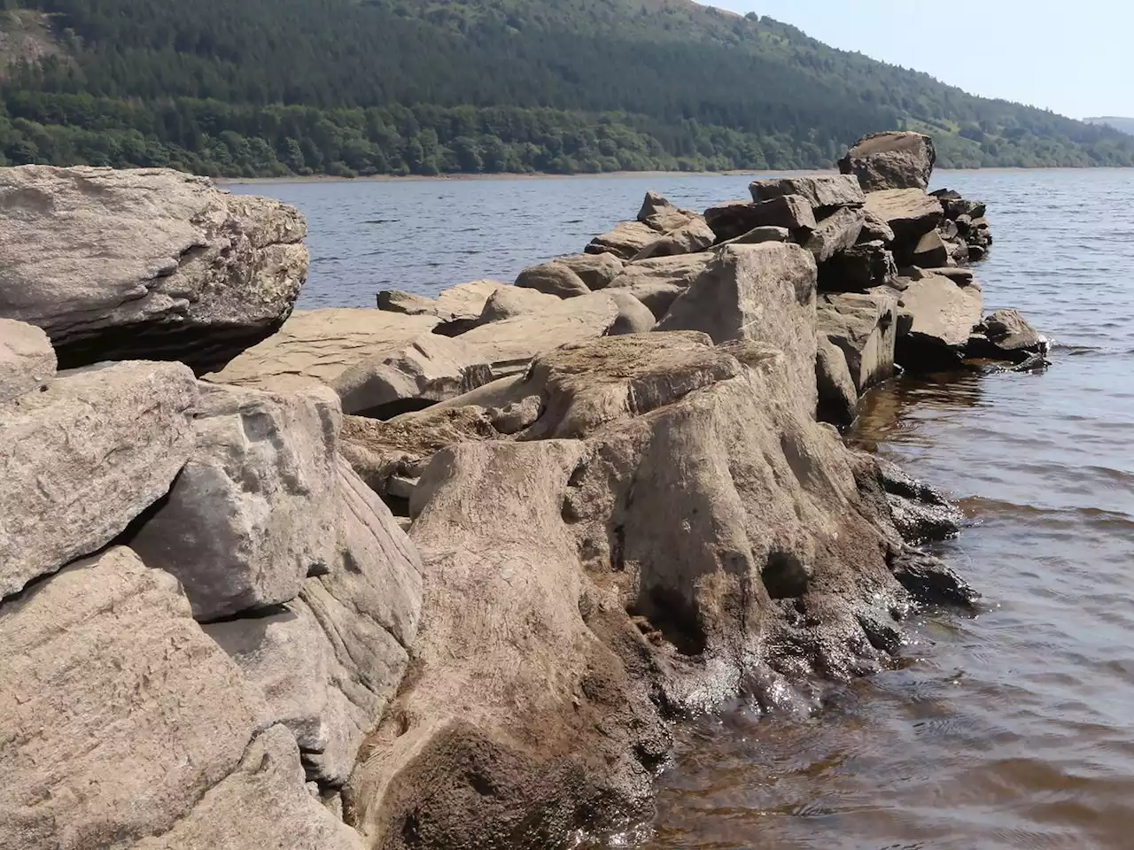 Exclusive images of underwater Lake Vyrnwy village that has resurfaced due to heatwave conditions