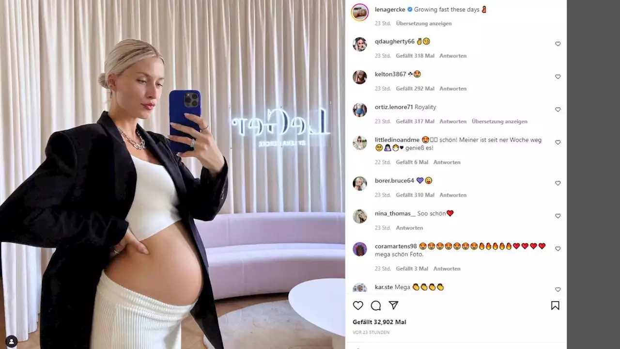 Lena Gercke feiert ihren Babybauch und die Fans feiern mit