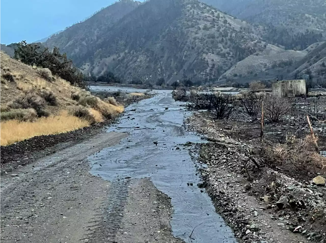 Rain causes flooding in wildfire burn scar areas in Tooele County, Spanish Fork Canyon