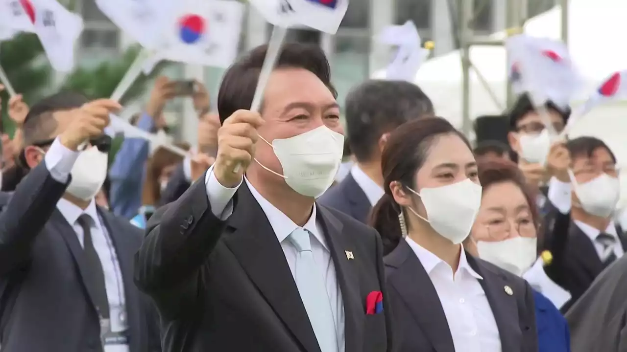 '자유' 33차례 외친 경축사...통합·협치 언급 없었다