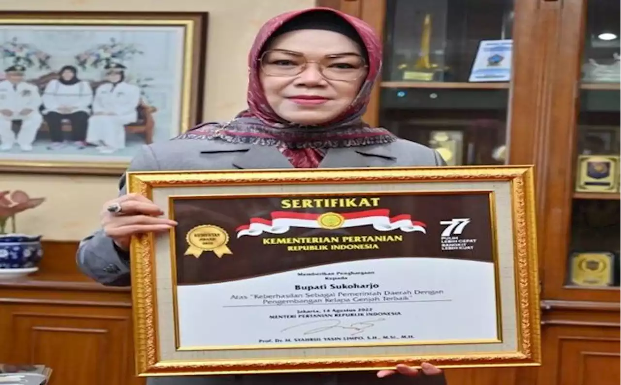 Sukoharjo Terima Penghargaan Golden Certificate Award, Ini Pesan Bupati