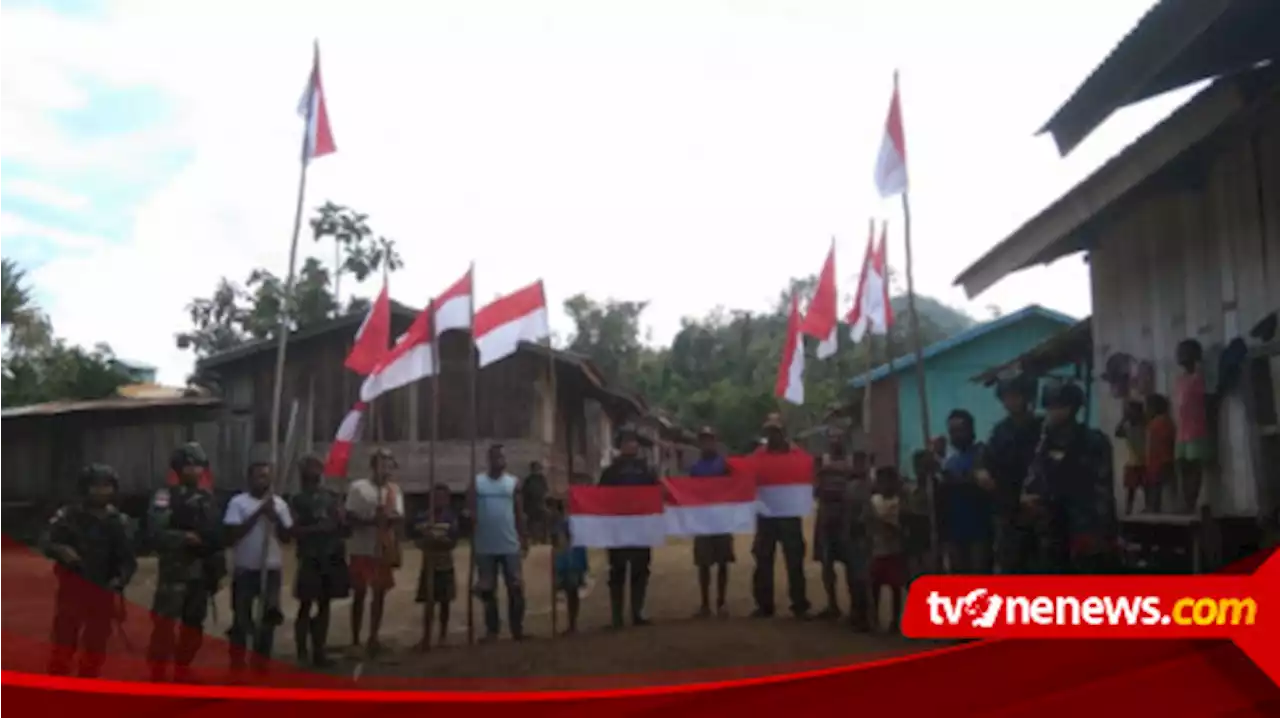 Penampakan Bendera Merah Putih Berkibar di Ujung Perbatasan Papua