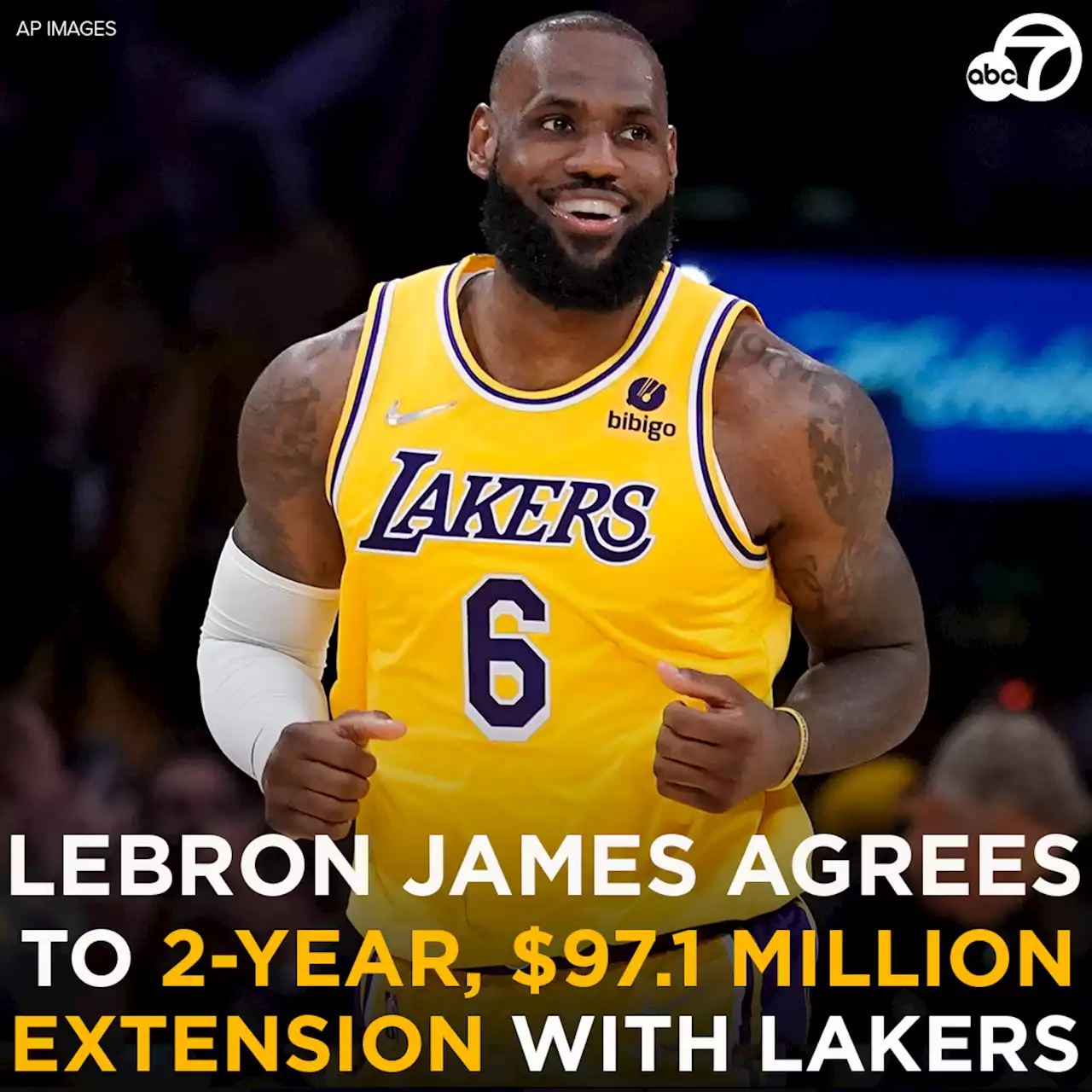 LeBron James agrees to 2-year, $97.1 million contract extension with Lakers