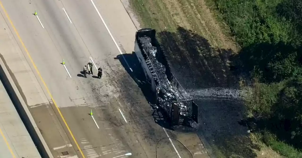 Semi catches fire on Interstate 80 near Tinley Park