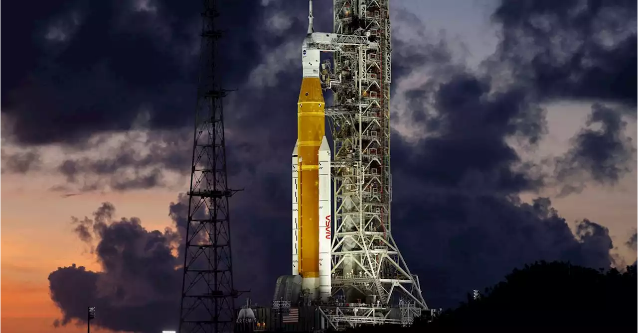 NASA's giant U.S. moon rocket emerges for debut launch