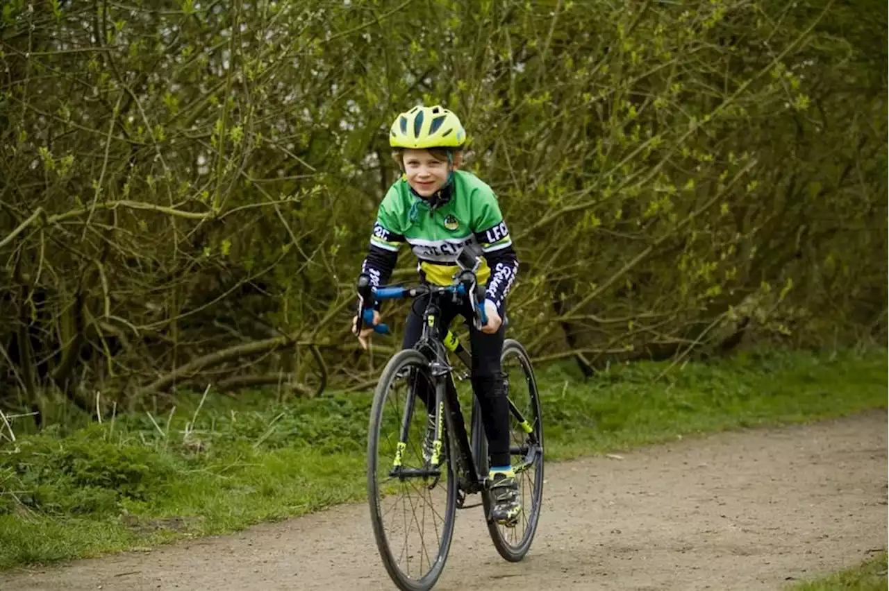 Seven-year-old boy cycles London to Paris raising £35,000 in memory of his dad