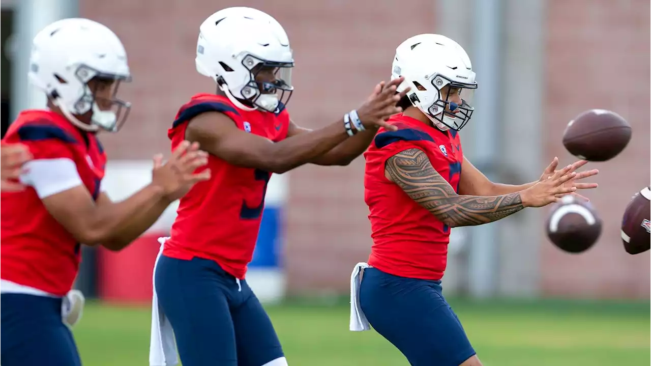 UA training-camp practice No. 12: QB Jayden de Laura absent; WR Jacob Cowing also out