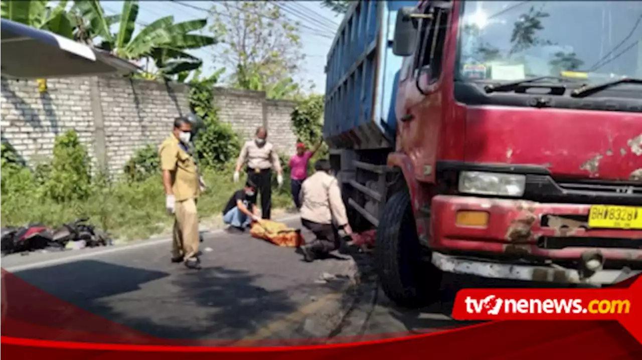 Sunguh Nahas, Seorang Ibu dan Dua Anaknya Tewas Terlindas Truk yang Tak Kuat Menanjak di Raya Pantura Bunga Gresik