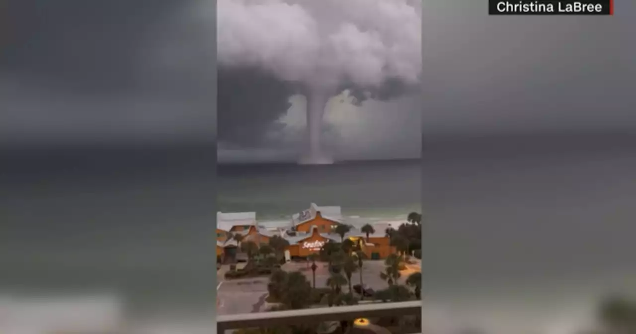 Watch: Beachgoers stunned as huge waterspout lingers in Gulf of Mexico