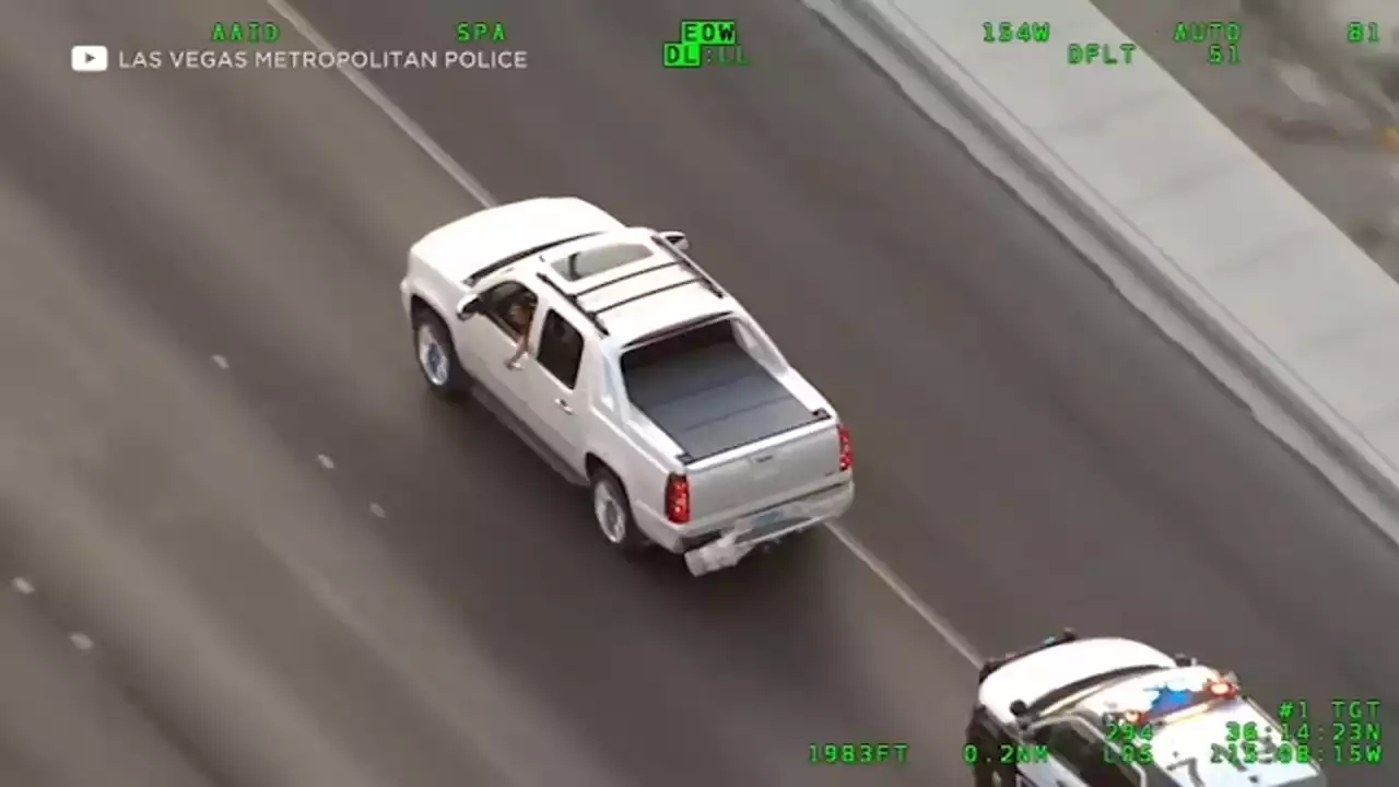 Dangerous Las Vegas police chase, shootout caught on camera