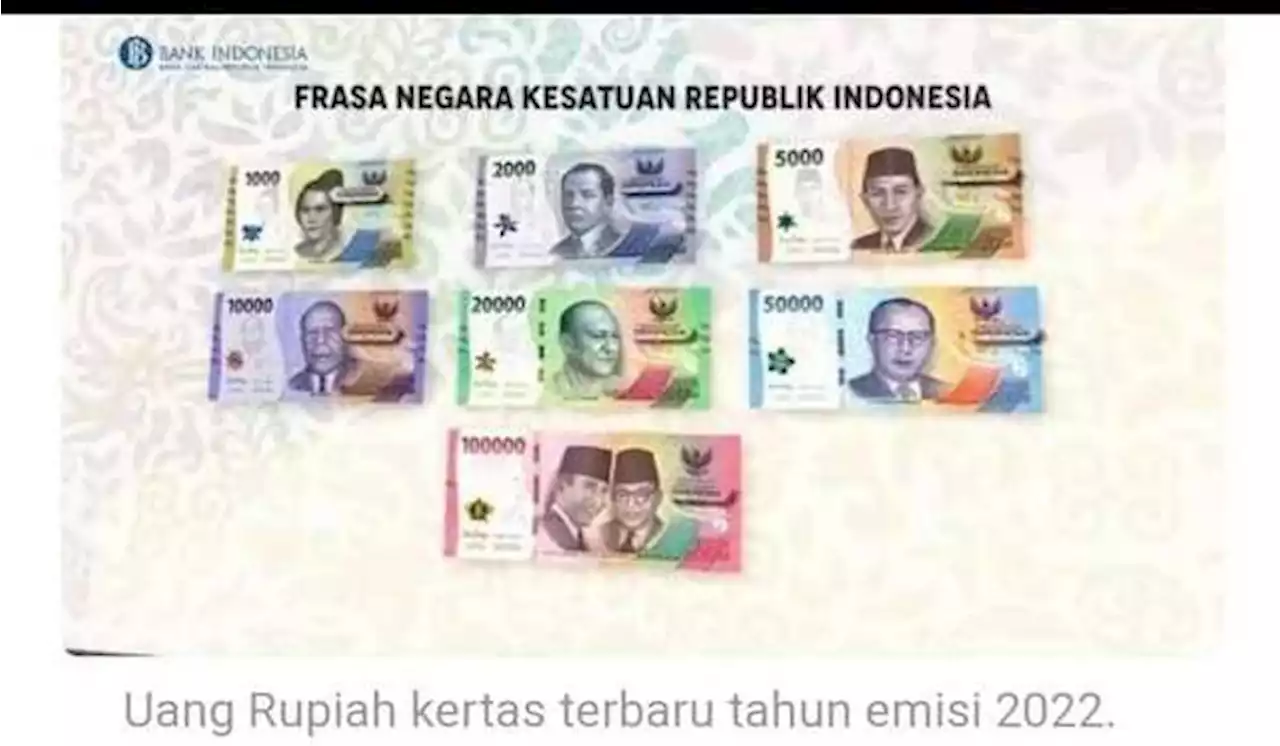 Pengumuman! Ada Tujuh Pecahan Uang Rupiah Kertas Terbaru