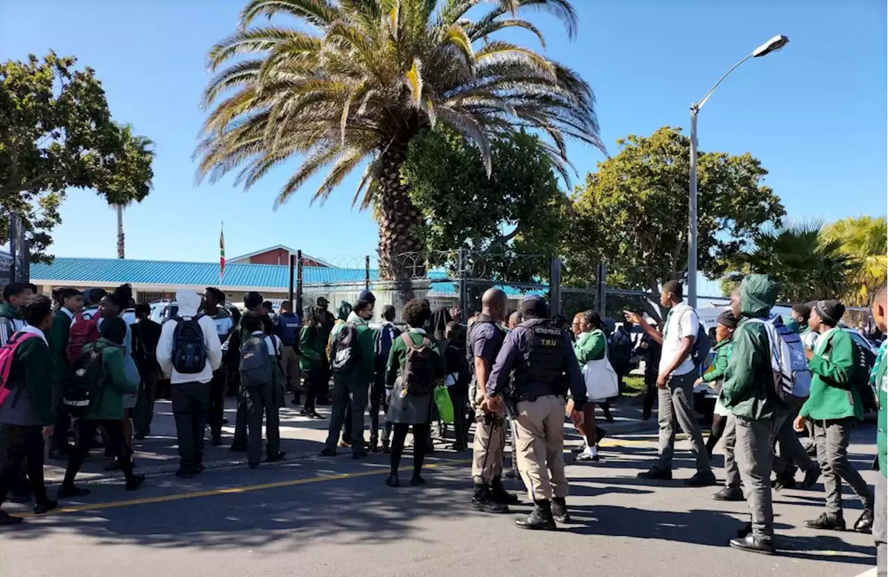 Chaos breaks out at Heathfield High School as students stone police vehicles