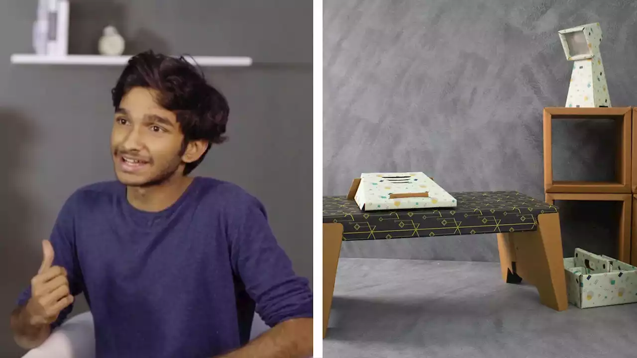 This 23-year-old makes durable, water-resistant furniture from cardboard