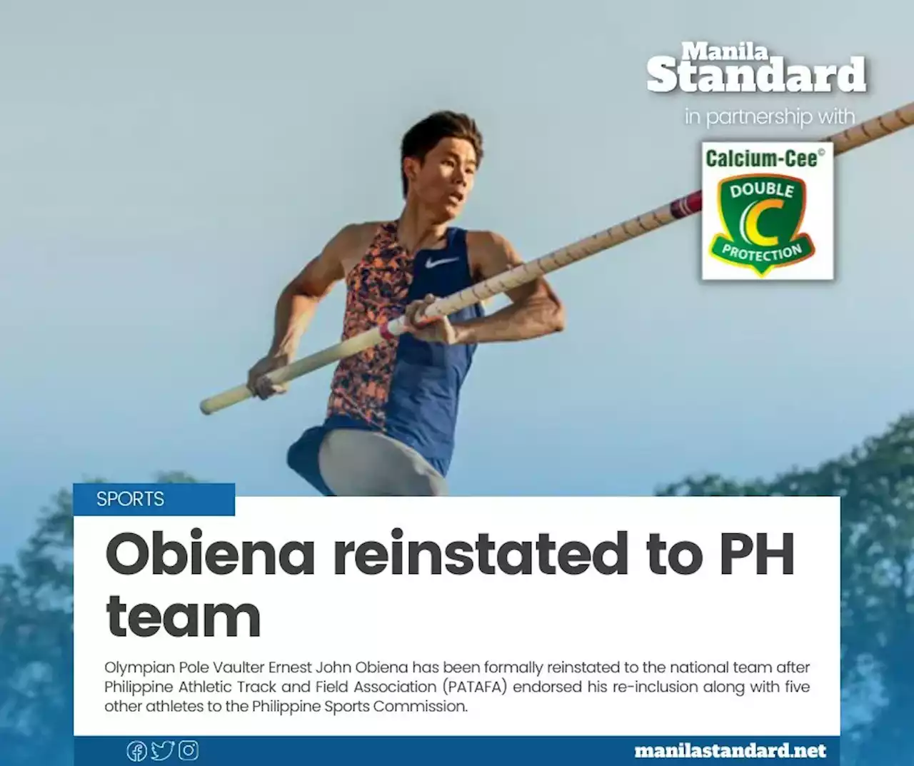 Obiena reinstated to PH team