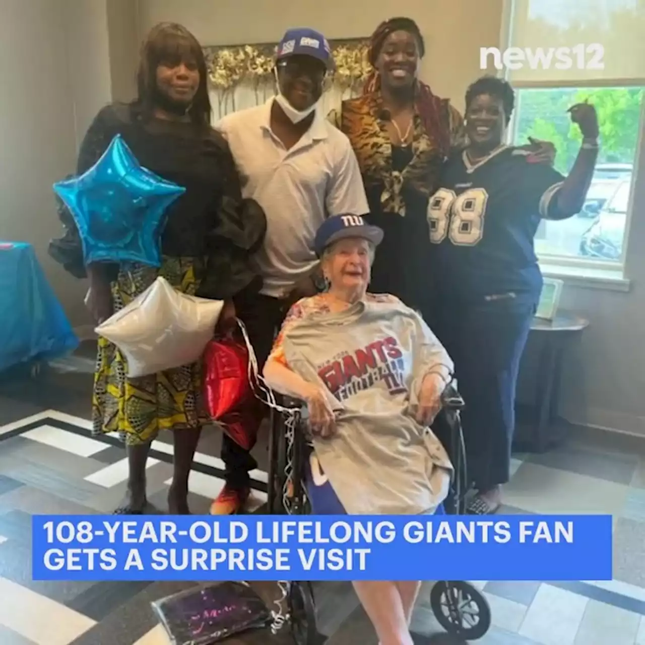 108-year-old lifelong Giants fan gets surprise visit from Super Bowl champ