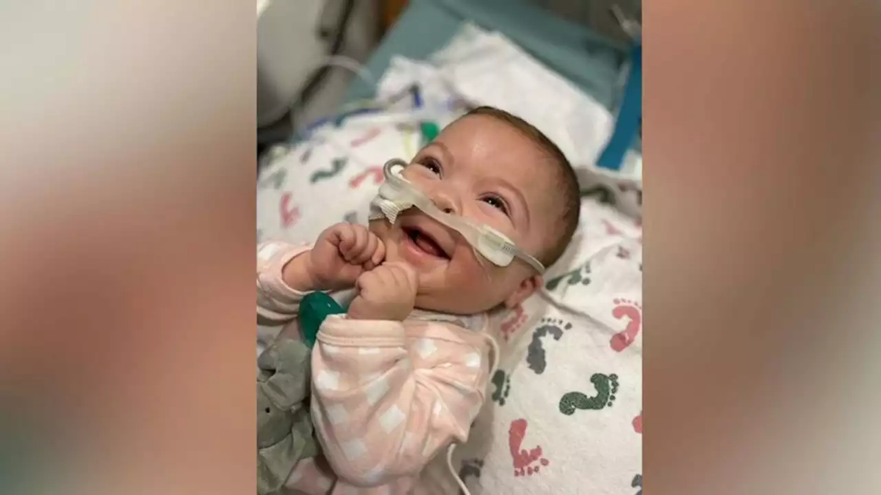 Baby girl born with 1 lung and given 20% chance of survival goes home