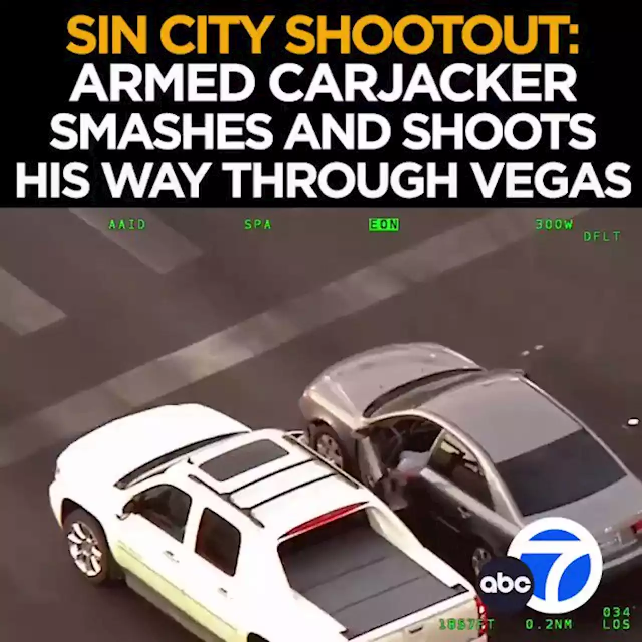 Dangerous Las Vegas police chase, shootout caught on camera